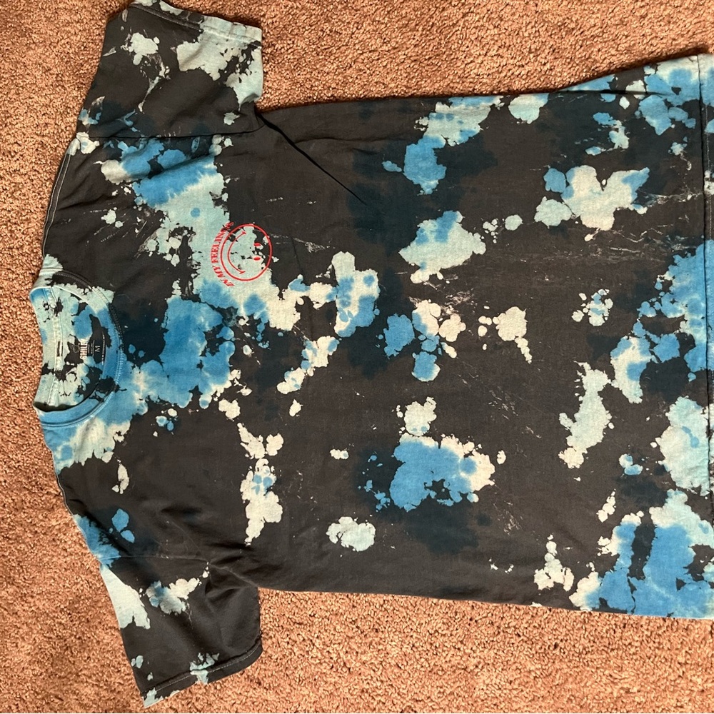 Black and Blue Tie-Dye Men's Short Sleeve Tee